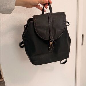 Coach Black Leather Backpack